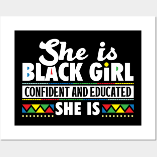 Black Girl Confident & Educated Posters and Art